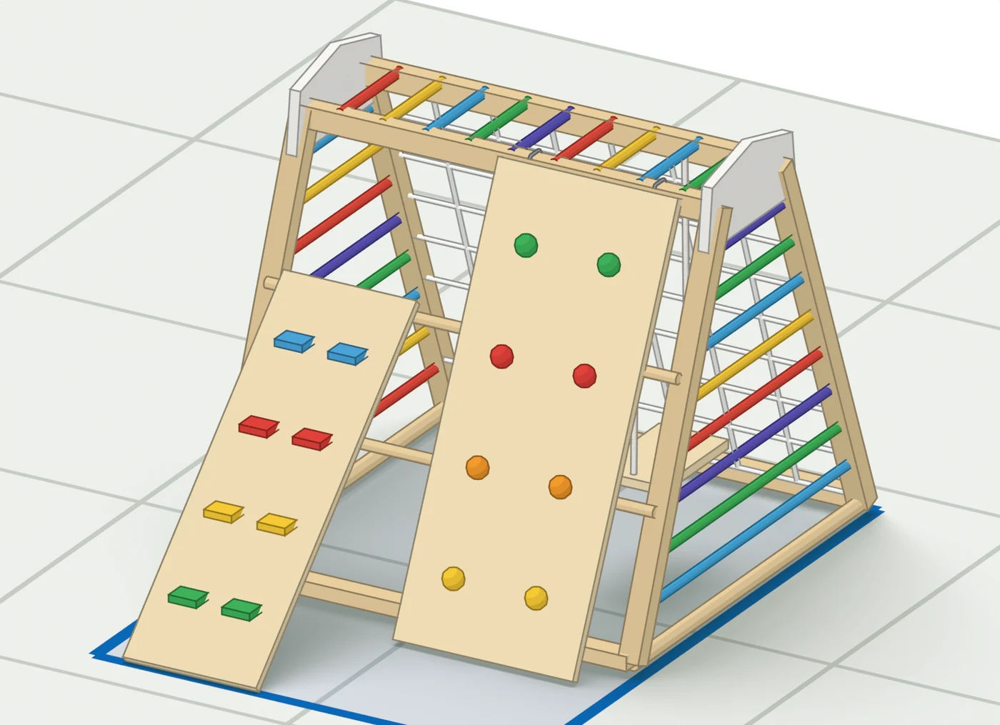 Costway 8 in 1: klappbares Indoor-Klettergerüst aus Holz mit Kletterwand und Rampe.