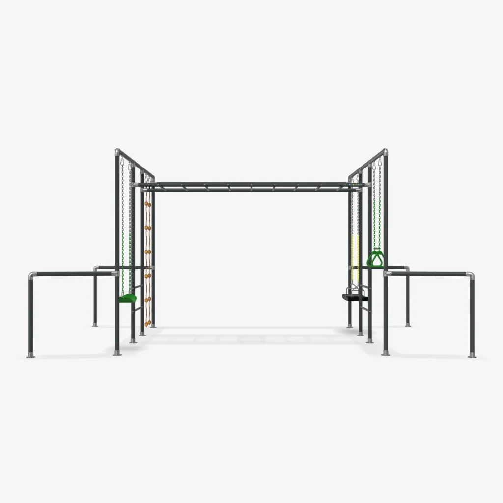 Big Action Klettergerüst ohne Erweiterungen in der Farbe Anthrazit in Ansicht von links