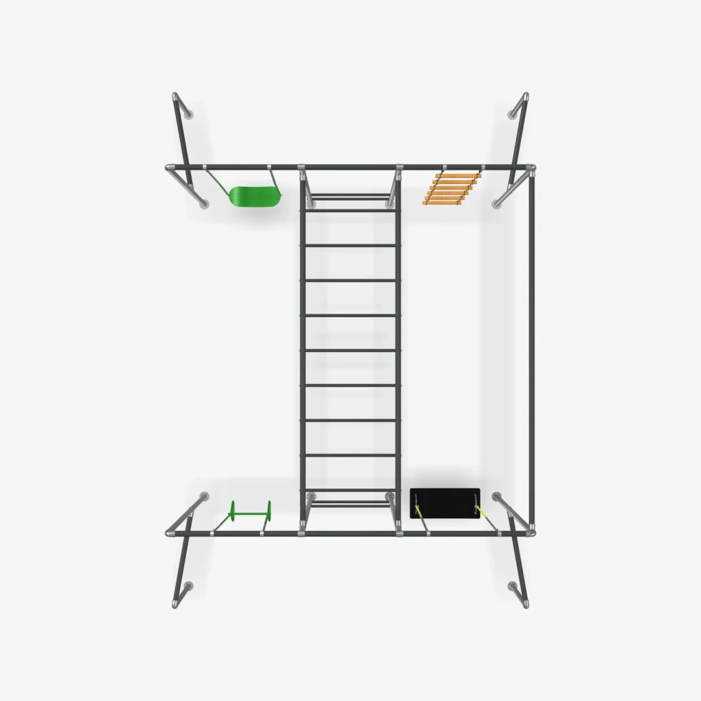 Big Action Klettergerüst ohne Erweiterungen in der Farbe Anthrazit in Ansicht von oben